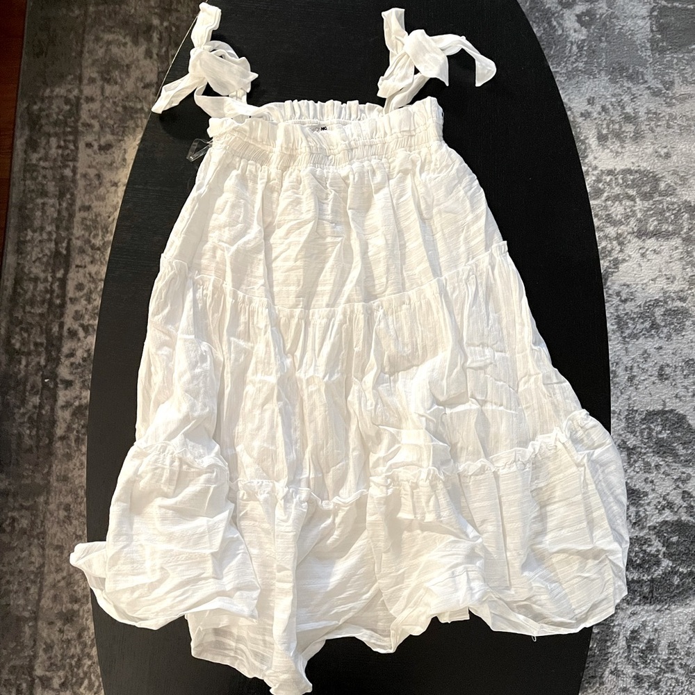 Aviana Ruffle Midi Dress - White